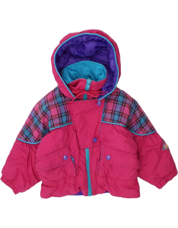Men's Coats for Cold WeatherOSH KOSH Girls Hooded Padded Jacket 2-3 Years Medium Pink Check Cotton