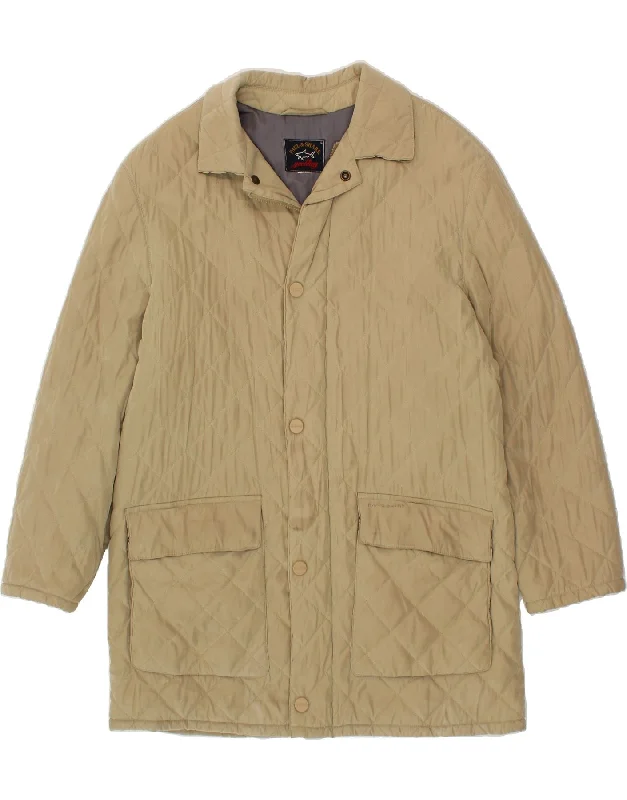 Men's Coats for Big and TallPAUL & SHARK Mens Hooded Quilted Jacket UK 40 Large Beige