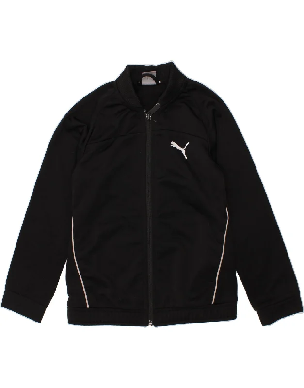 Designer Men's OvercoatsPUMA Boys Tracksuit Top Jacket 5-6 Years Black Polyester