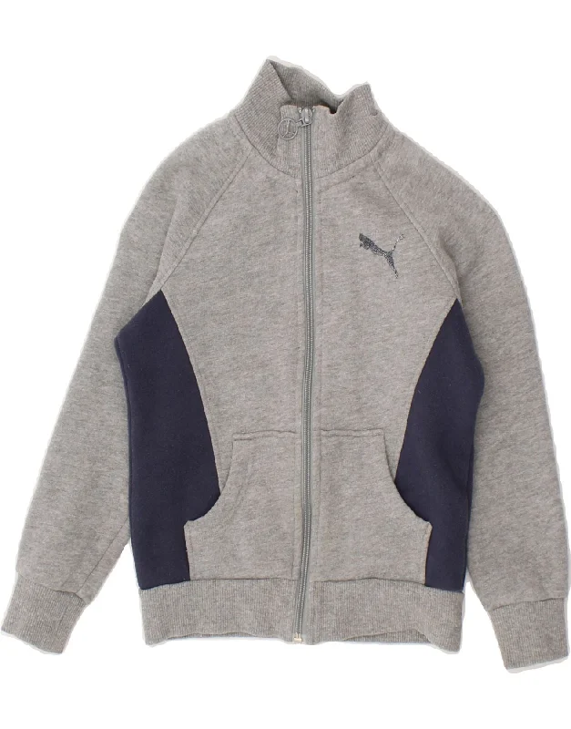 Trendy Men's Anorak JacketsPUMA Boys Tracksuit Top Jacket 7-8 Years Small Grey Colourblock Cotton
