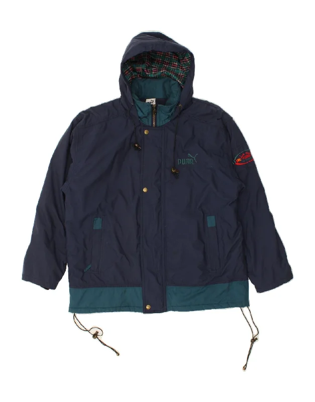 Men's Coats for Skinny MenPUMA Mens Oversized Hooded Windbreaker Jacket UK 34 XS Navy Blue