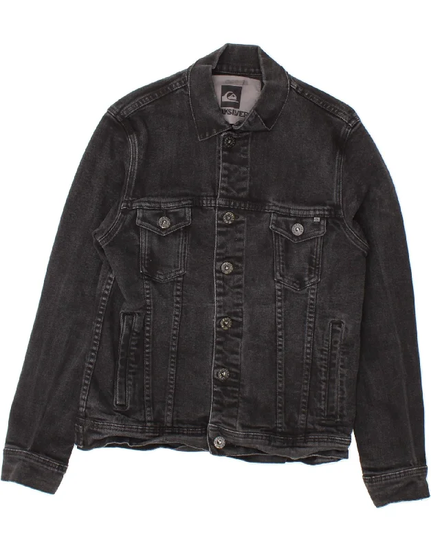 Men's Coats with Removable LiningsQUIKSILVER Mens Denim Jacket UK 36 Small Black Cotton