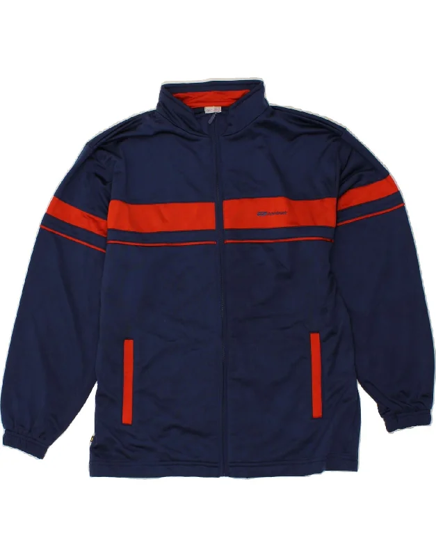 Men's Coats with Belted WaistsREEBOK Boys Tracksuit Top Jacket 13-14 Years XL Navy Blue Colourblock