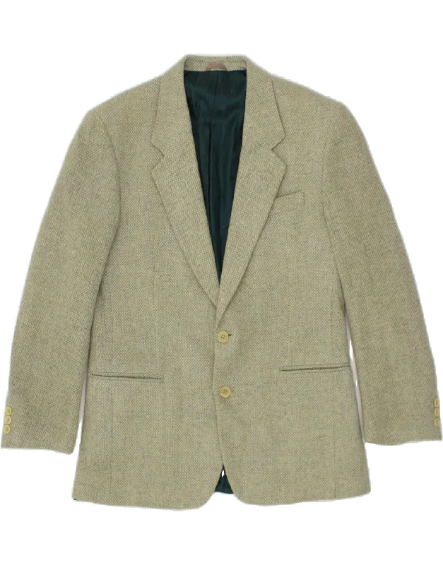 Men's Coats with Military InfluenceRENATO BALESTRA Mens 2 Button Blazer Jacket IT 48 Medium Green Wool
