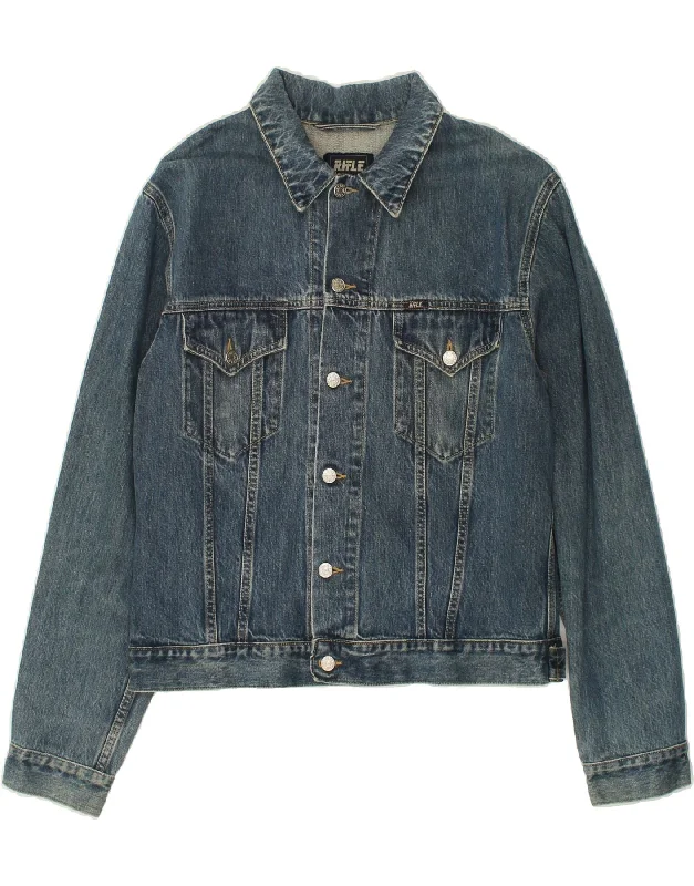 Men's Coats for WorkRIFLE Mens Denim Jacket UK 42 XL Navy Blue Cotton