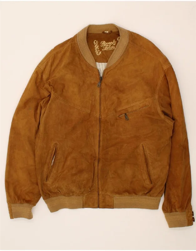 Men's Coats for Every OccasionROVER&LAKES Mens Suede Bomber Jacket IT 54 2XL Brown