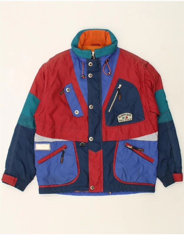 Men's Coats for Winter CampingSAMAS Mens Windbreaker Jacket UK 42 XL Red Colourblock Polyamide