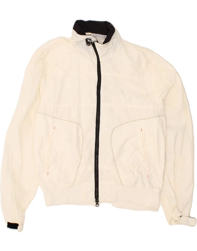 Durable Men's Car CoatsSERGIO TACCHINI Mens Bomber Jacket UK 38 Medium White Polyester