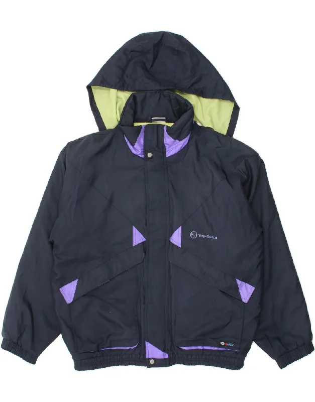 High-Quality Men's Duffle CoatsSERGIO TACCHINI Mens Hooded Rain Jacket UK 42 XL Navy Blue Colourblock