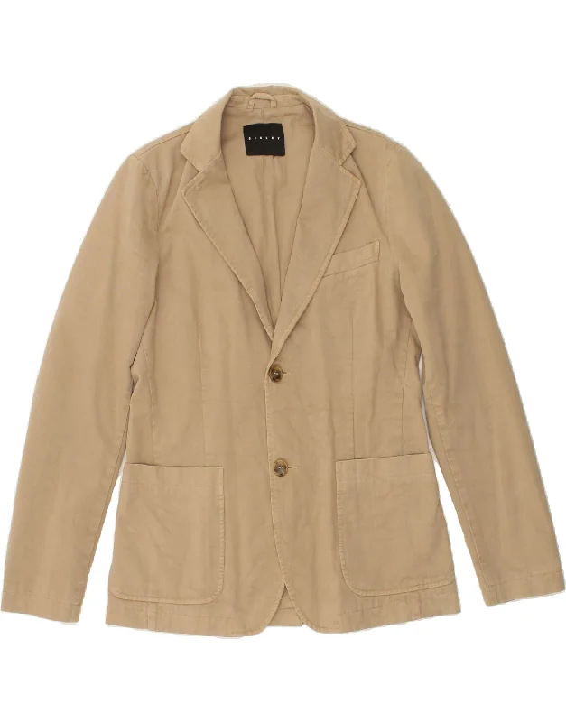 Durable Men's Car CoatsSISLEY Mens 2 Button Blazer Jacket IT 46 Small Beige