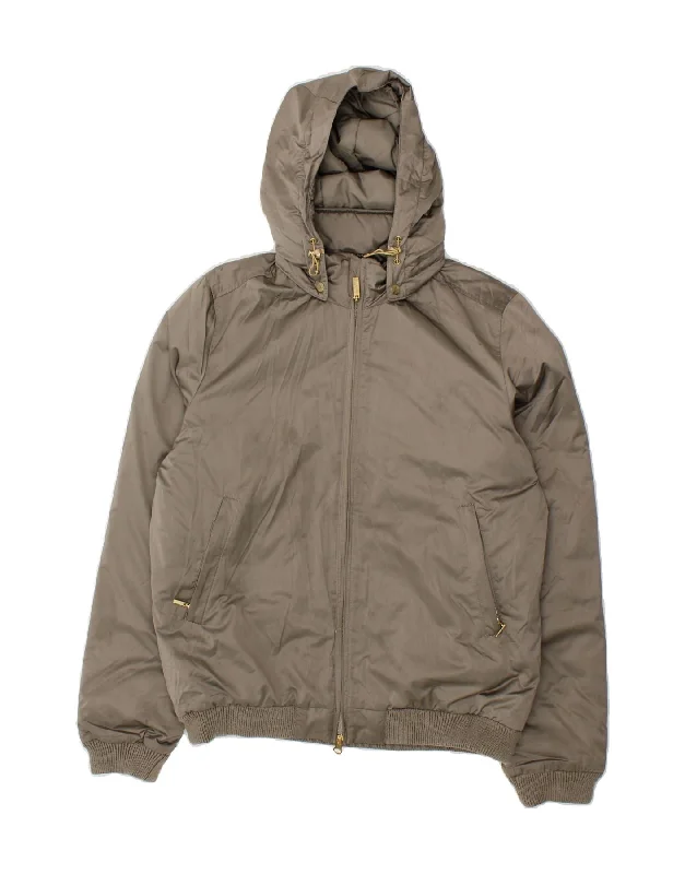 Men's Coats with Modern CutsSLAM Mens Hooded Padded Jacket UK 38 Medium Grey Polyester