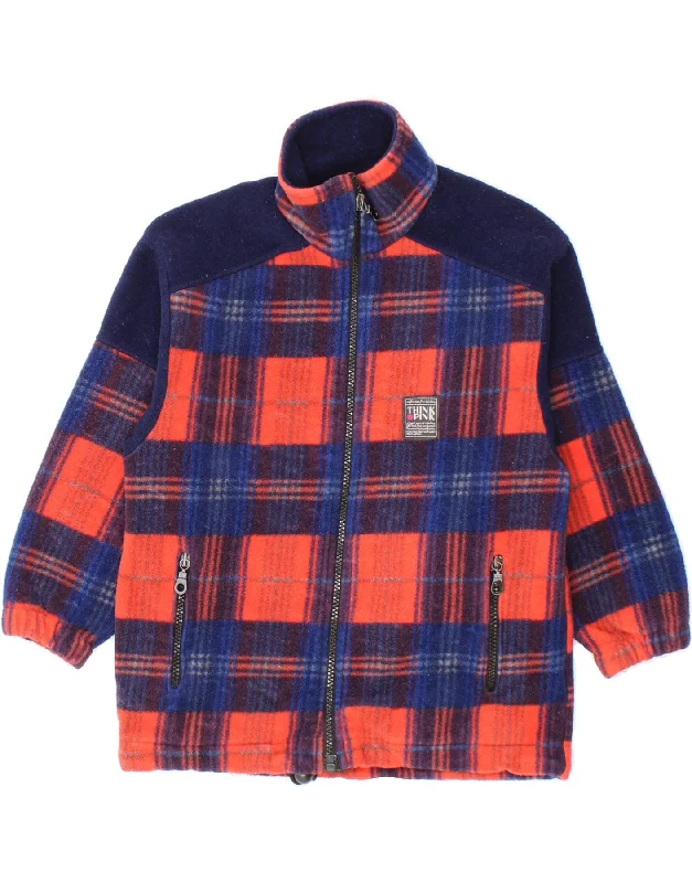 Classic Men's Trench CoatsTHINK PINK Boys Fleece Jacket 5-6 Years Navy Blue Check Polyester