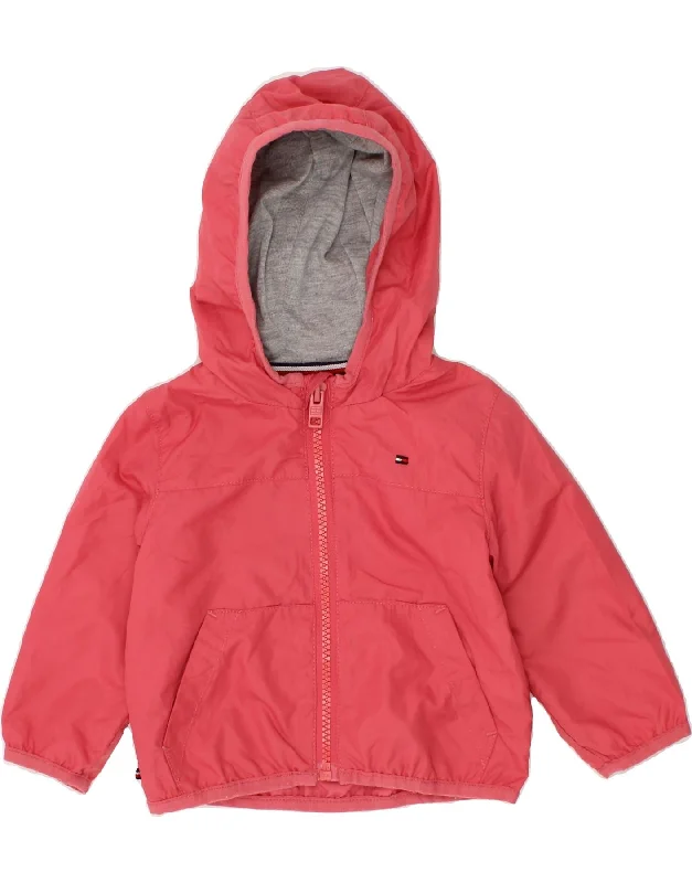 Men's Coats for Rainy WeatherTOMMY HILFIGER Baby Girls Graphic Hooded Rain Jacket 3-6 Months Pink