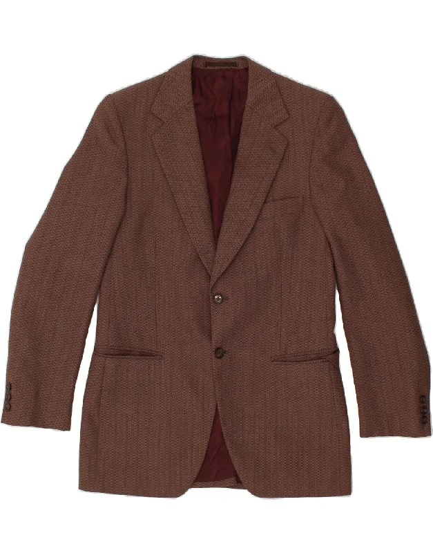 Men's Coats for Tall MenTREVIRA Mens 2 Button Blazer Jacket UK 36 Small Brown Striped Polyester