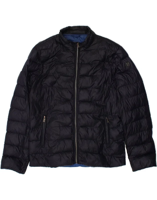 Men's Coats with Multi-Pocket DesignTRUSSARDI Mens Padded Jacket IT 56 3XL Navy Blue Polyamide