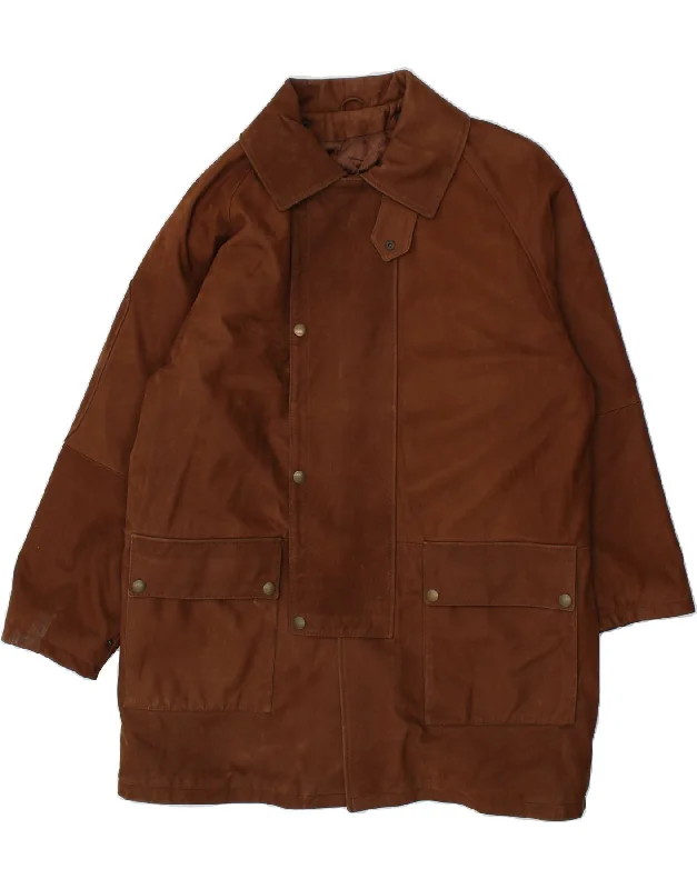 Men's Coats with Slim FitsVALSTAR Mens Leather Jacket UK 40 Large Brown