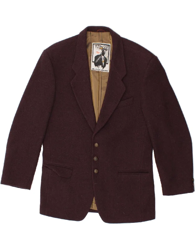 Trendy Men's Anorak JacketsVINTAGE Mens 3 Button Blazer Jacket IT 50 Large Maroon