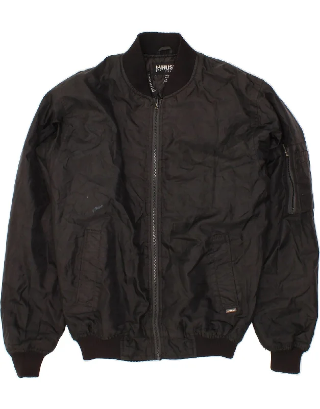 Men's Coats without LiningVINTAGE Mens Bomber Jacket UK 36 Small Black