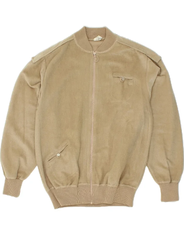 Affordable Men's Winter CoatsVINTAGE Mens Bomber Jacket UK 40 Large Beige Polyester