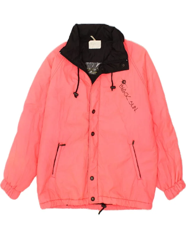 Men's Coats for LayeringVINTAGE Mens Graphic Padded Jacket UK 38 Medium Pink Polyamide