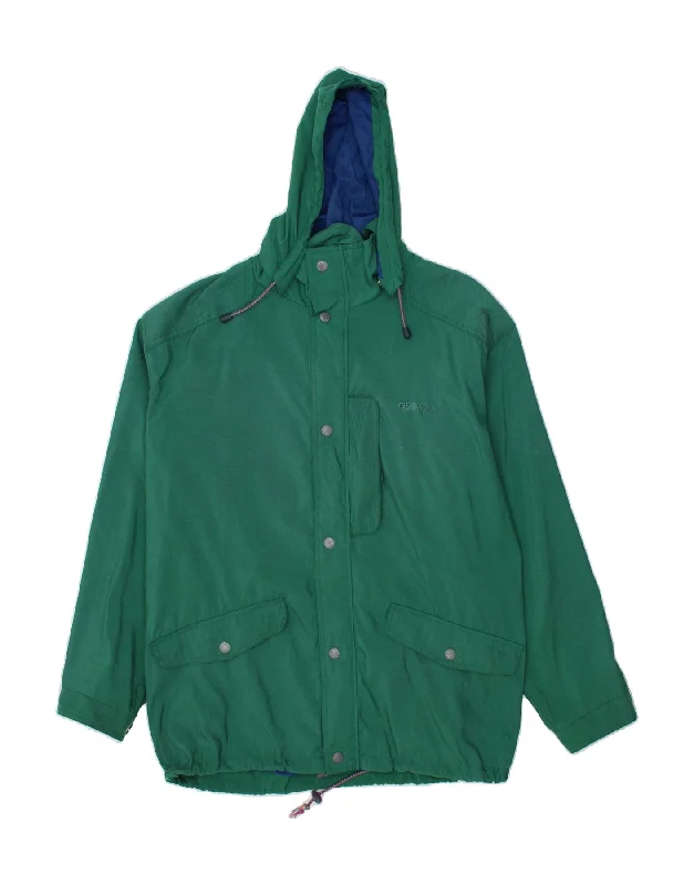 Men's Coats Made in the USAVINTAGE Mens Hooded Windbreaker Jacket UK 42 XL Green Polyamide