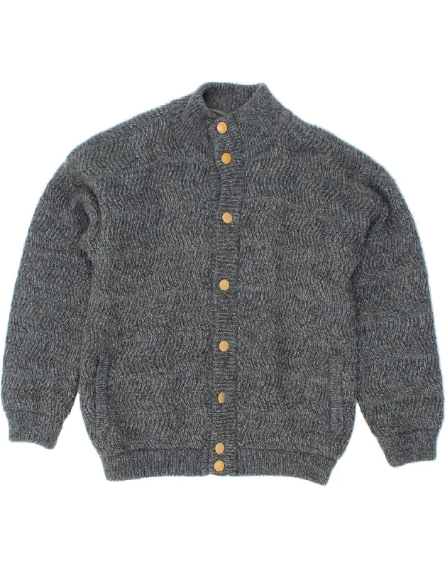 Men's Coats for LayeringVINTAGE Mens Knit Bomber Jacket UK 42 XL Grey Acrylic