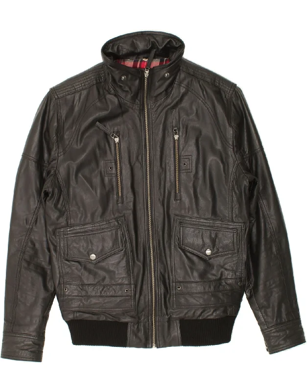 Luxurious Men's Cashmere CoatsVINTAGE Mens Leather Jacket UK 38 Medium Black Leather
