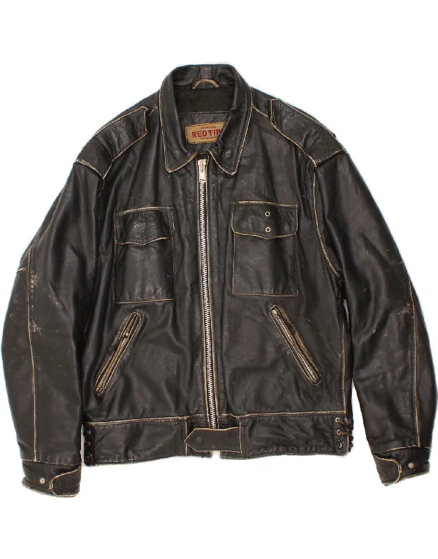 Men's Coats for AutumnVINTAGE Mens Leather Jacket UK 40 Large Black