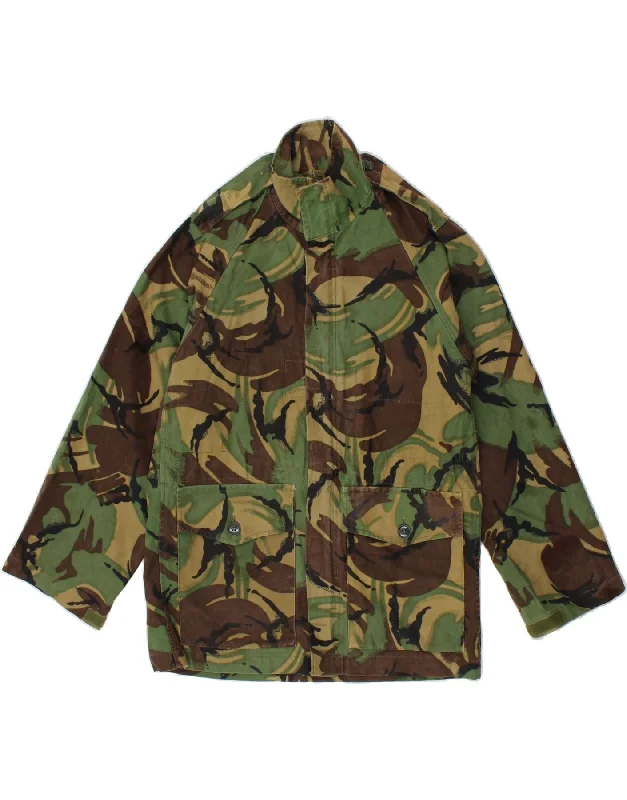 Men's Coats with Magnetic ClosuresVINTAGE Mens Military Jacket UK 36 Small Green Camouflage Army