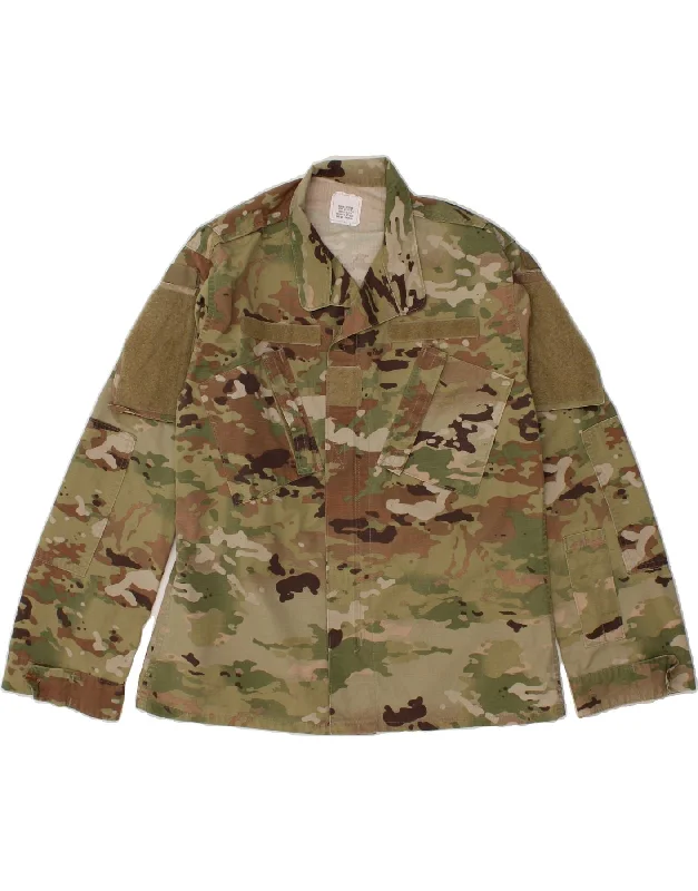 Men's Coats with Hidden PocketsVINTAGE Mens Military Jacket UK 38 Medium Khaki Camouflage