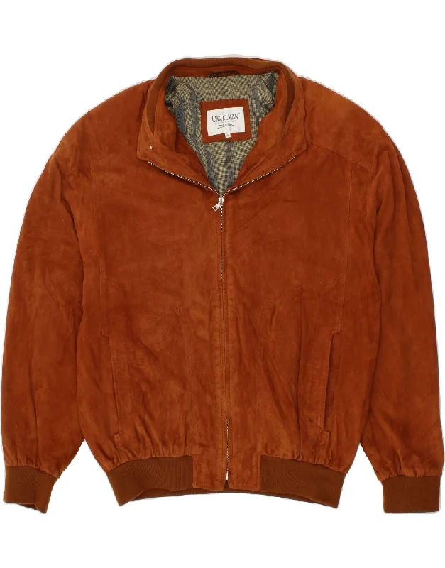 Men's Coats for SpringVINTAGE Mens Suede Bomber Jacket IT 52 XL Brown