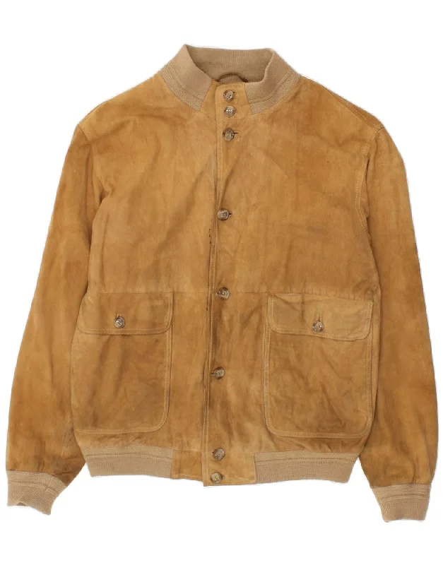 Men's Coats for WalkingVINTAGE Mens Suede Jacket UK 40 Large Brown Leather