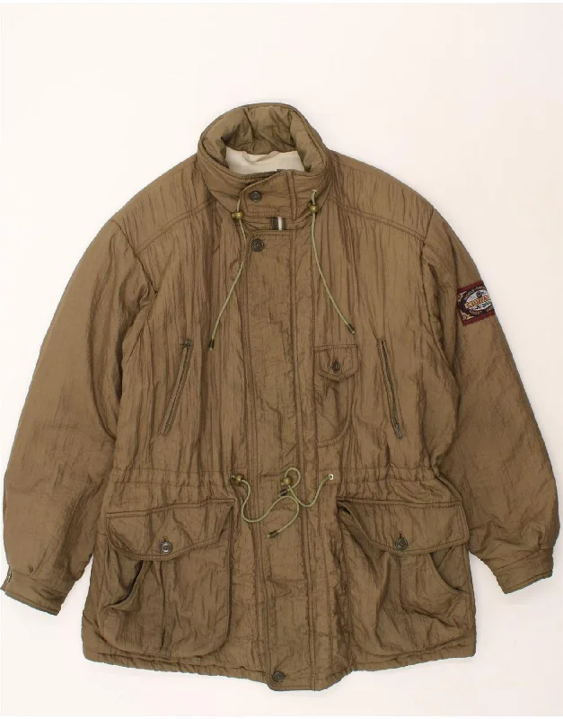 Men's Coats with Multi-Pocket DesignVINTAGE Mens Windbreaker Jacket UK 44 2XL Beige