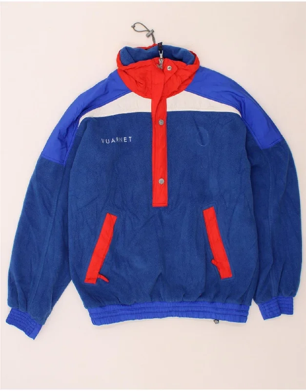 Men's Coats for SpringVUARNET Mens Graphic Fleece Anorak Jacket UK 40 Large Blue Colourblock