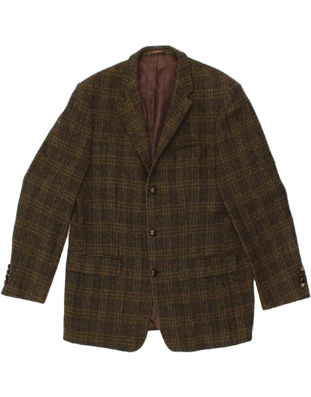Men's Coats for SkiingWALBUSCH Mens 3 Button Blazer Jacket IT 54 2XL Green Check Wool