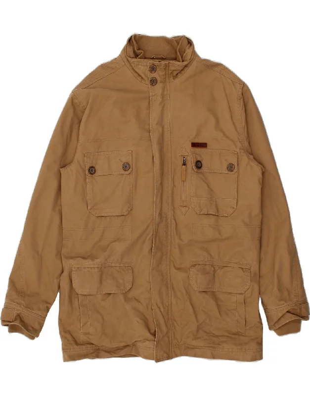 Men's Coats with Synthetic InsulationWEIRD FISH Mens Utility Jacket UK 44 2XL Brown Cotton