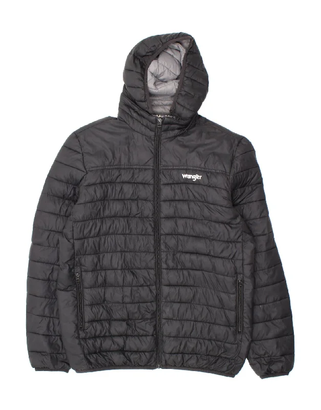 Men's Coats with Fur TrimWRANGLER Mens Hooded Padded Jacket UK 42 XL Navy Blue Polyamide
