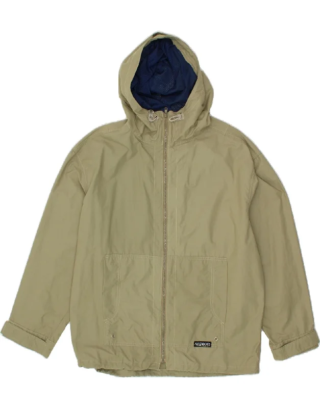 Men's Coats for Winter CampingZIPCODE Mens Hooded Rain Jacket UK 38 Medium Khaki Nylon